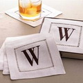 monogrammed linen cocktail napkins